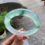 糯冰种飘花圆条手镯（57.4mm）（yc195369）