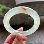 糯冰种飘红翡圆条手镯（57mm）（yc195348）
